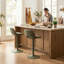 Swivel Upholstered Counter Stool with Steel Frame