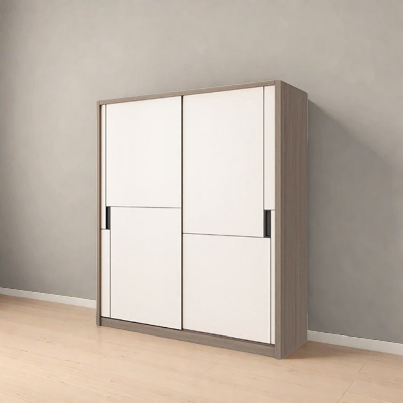 Modern Simple Sliding Door Wardrobe, 82.68'' H x 62.99'' W x 23.62'' D