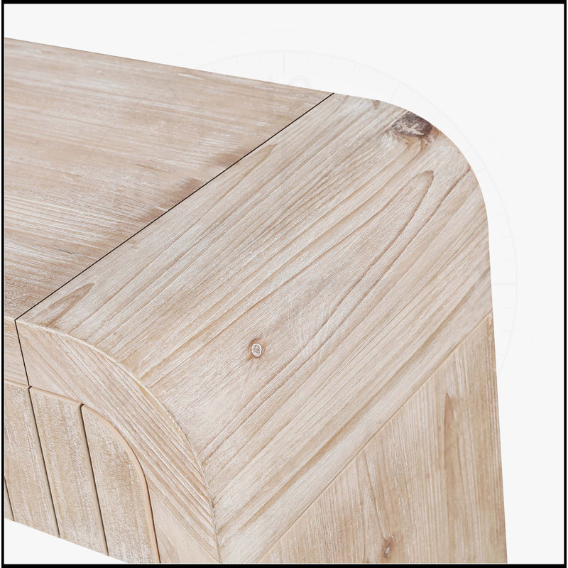 Charmante console rétro avec tiroirs cachés pour diverses pièces, Bois naturel délavé