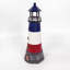 Statue de phare solaire en résine de 32,5 cm de haut avec accents bleus et lumière DEL-1595361713
