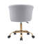 Chaise de bureau en velours Josephine avec base en chrome doré-1225834741