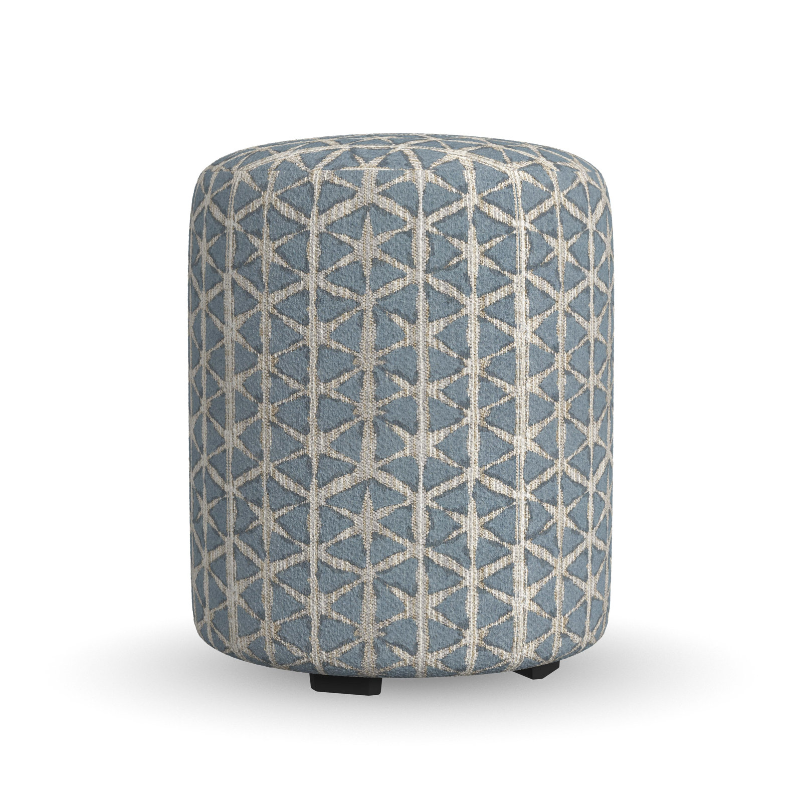 Birchbrook Upholstered Ottoman, Blue Polypropylene/Olefin