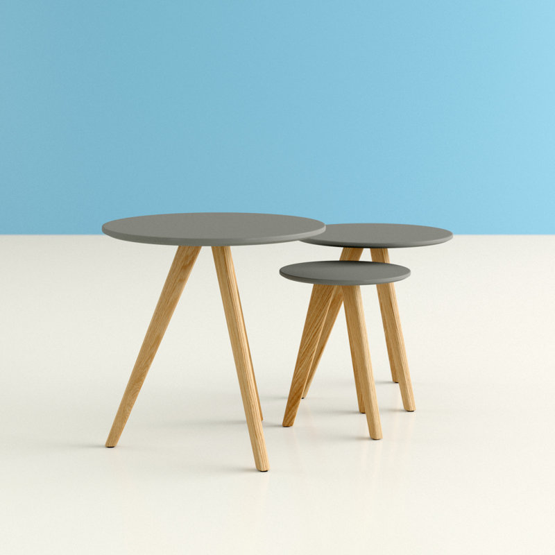 Duke Trestle Nesting Tables, Grey