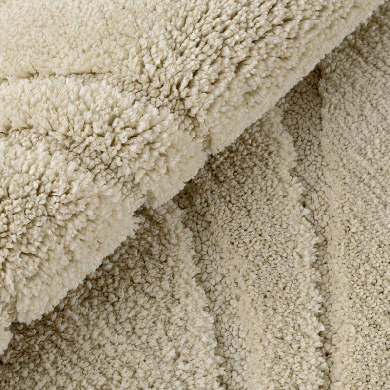 Ensemble de tapis de bain en microfibre 5 pièces avec envers antidérapant, Beige clair