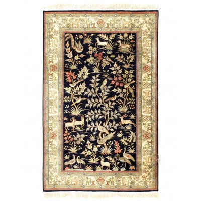 Prabh Oriental Area Rug in Blue