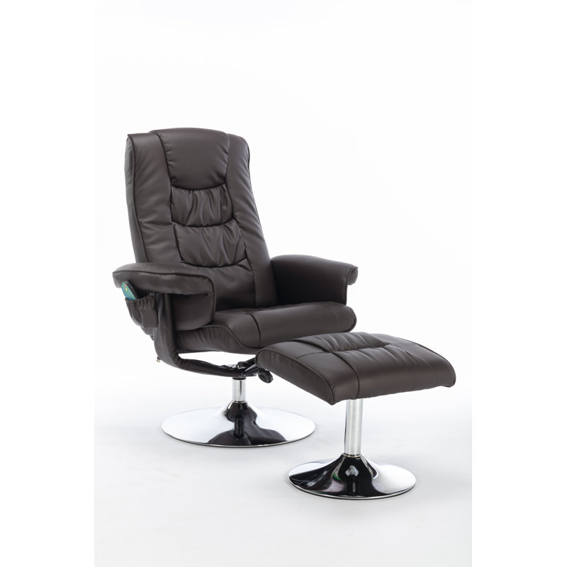 Tasha 79cm Wide Ergonomic Recliner with Massager, Brown