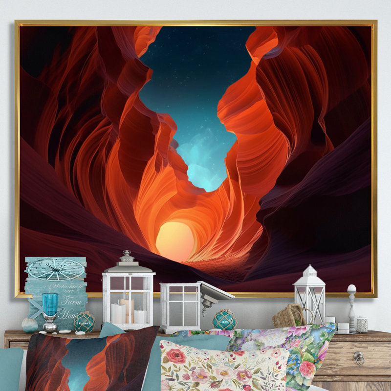 Magical Lower Canyon II sur impression sur toile, Cadre flottant doré, H 30 po x l 40 po x P 1,5 po