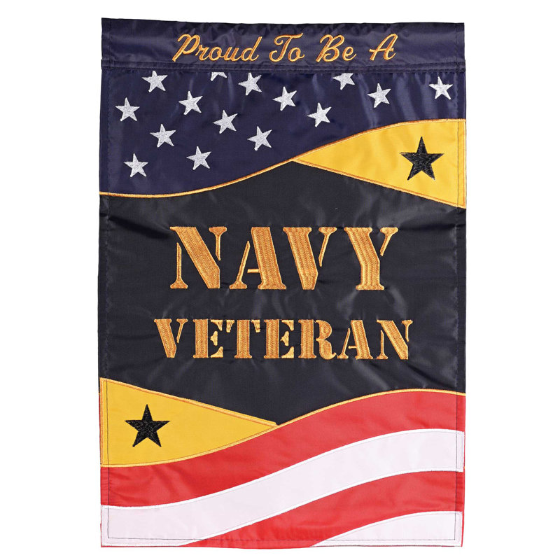 Drapeau de jardin en polyester 18 x 13 po Proud to be a Navy