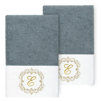 Winston Porter 100% Turkish Cotton MONICA 2PC Embellished Hand Towel Set