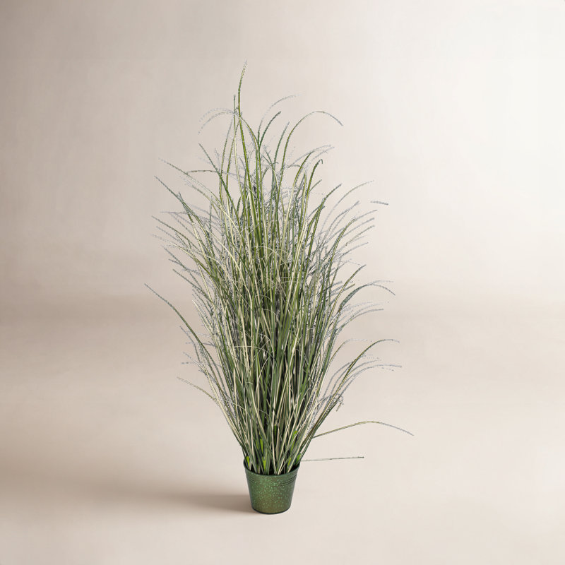 48'' Faux Grass in Iron Pot