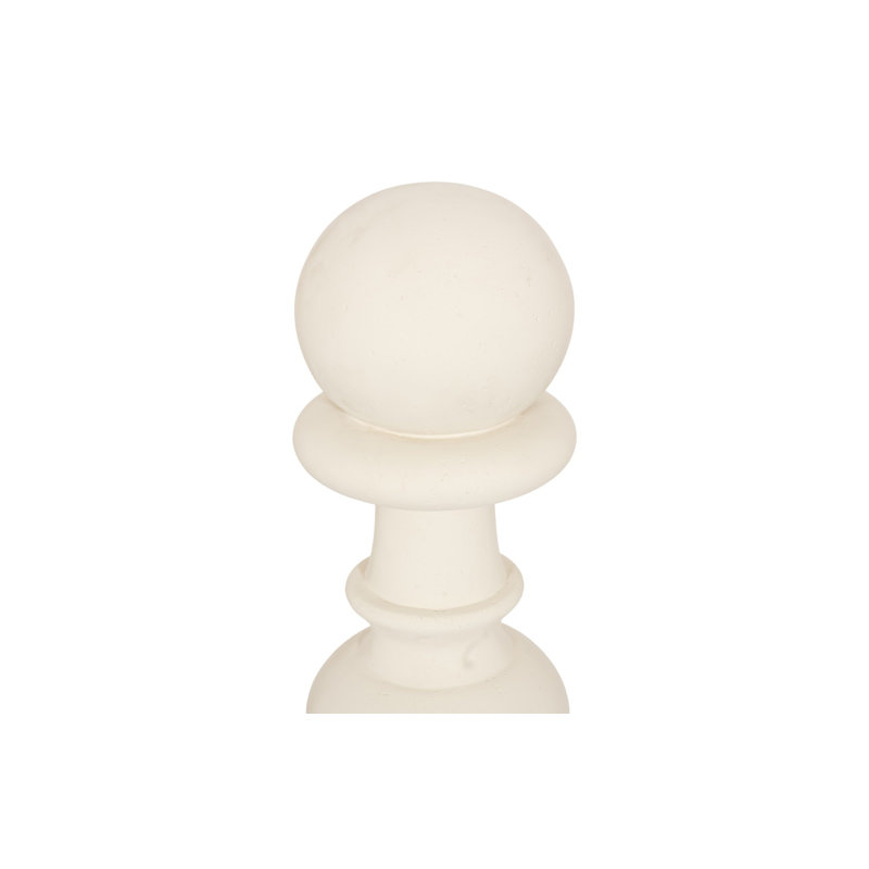 Sculpture Pion Chess, petite pierre coulée, Blanc cassé
