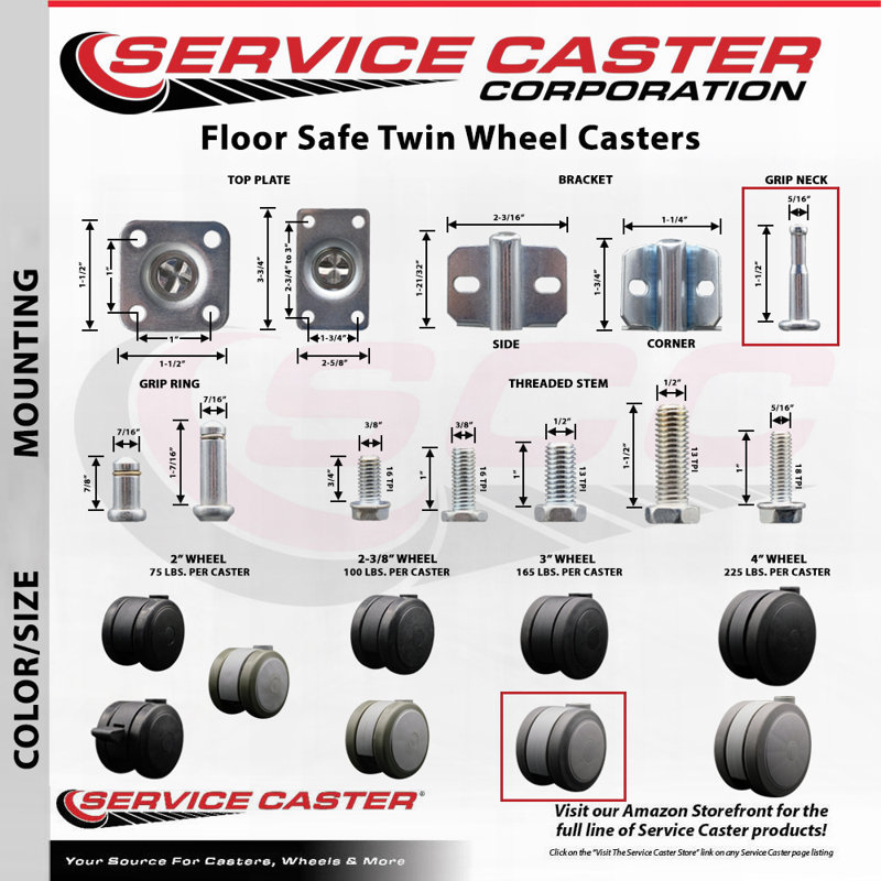 Metal Caster, Gray