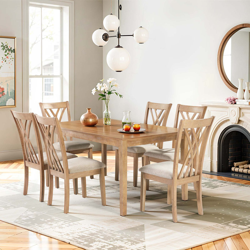 Ensemble de table de salle à manger avec 6 chaises, ensemble de table et chaises modernes, 1 table et 6 chaises, antidérapant, parfait pour 4 à 6 personnes, maison, cuisine, salon.