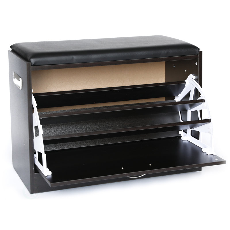Banc de rangement pour chaussures avec coussin en cuir Basicwise