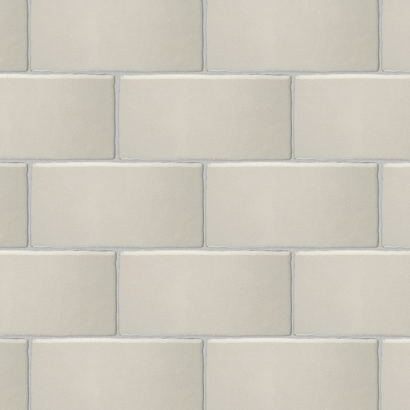 Antic Craquelle 3" x 6" Ceramic Concrete Look Subway Wall Tile, White