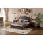 Ensemble de chambre à coucher 3 pièces, lit plateforme en bois et deux tables de chevet-304526172-304526175
