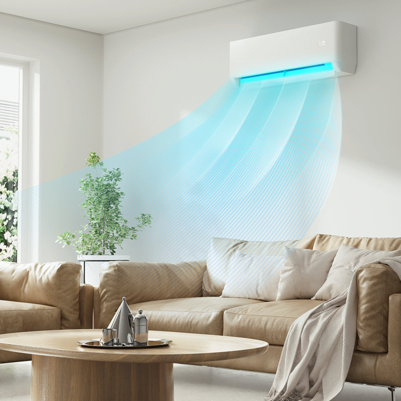 1,2000 BTU Smart Control Air Conditioner Mini Split Heat Pump Set with Timer with Remote Included