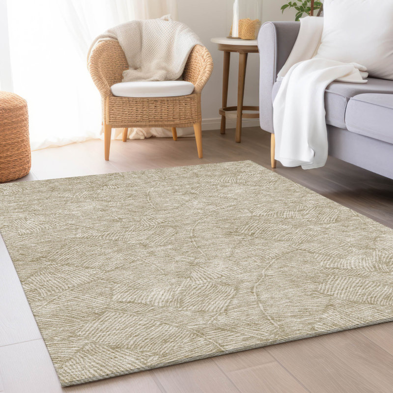 Premium Machine Washable Prisco Taupe Rug, Rectangle 8' x 10'