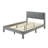 1Pc Contemporary Plush Upholstered Headboard Ribbed Texture Low-Profile Frame Unobtrusive Legs Queen Platform Bed Light Gray Bedroom Furniture-114018799-114018796