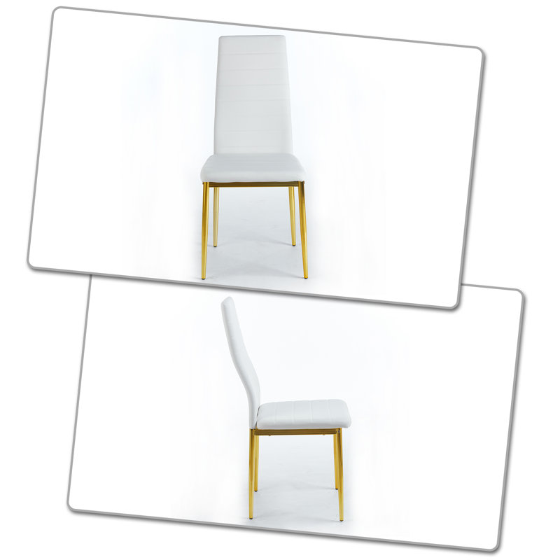 Ensemble de chaises de salle à manger de style moderne avec pieds en métal et dossier rembourré pour les cuisines, les salles à manger, les salles à manger et les espaces de réception