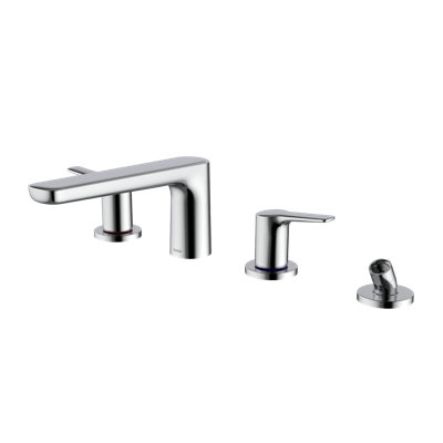TOTO® GS Four-hole Deck-Mount Roman Tub Filler Trim with Handshower, Polished Chrome