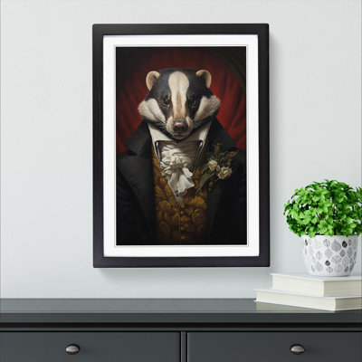 Badger Rococo - Single Picture Frame Print on Wood