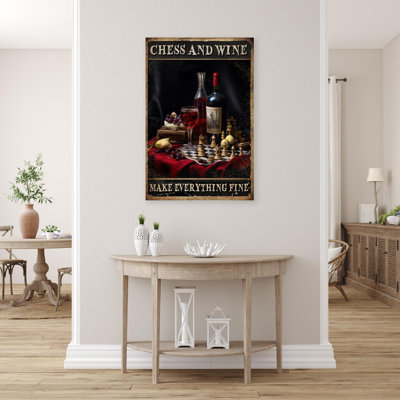 Chess And Wine Make Everything Fine - 1 Piece Rect " Chess And Wine Make Everything Fine "