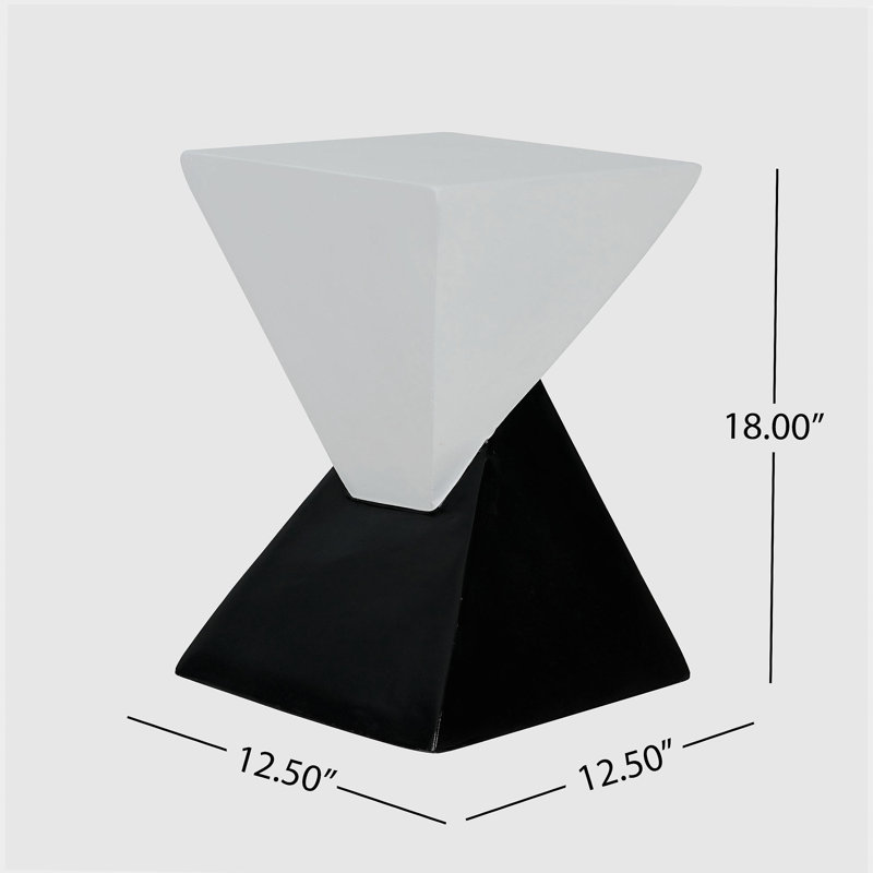 Table d'appoint MGO Modern Modern, Noir / blanc