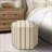 Ottoman, Farmhouse Hexagonal Printed Stripe, Fully Assembled | Light Brown | Wood
