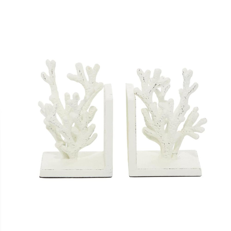 Serre-livres en métal, H 7 po x l 15,16 po x P 3,75 po, Blanc