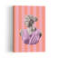 Modern Goddess Pink Stripes Classic Contemporary Elegant Portrait Architecture Wall Art Print 1 Piece Wrapped Canvas Wall Art-161868472