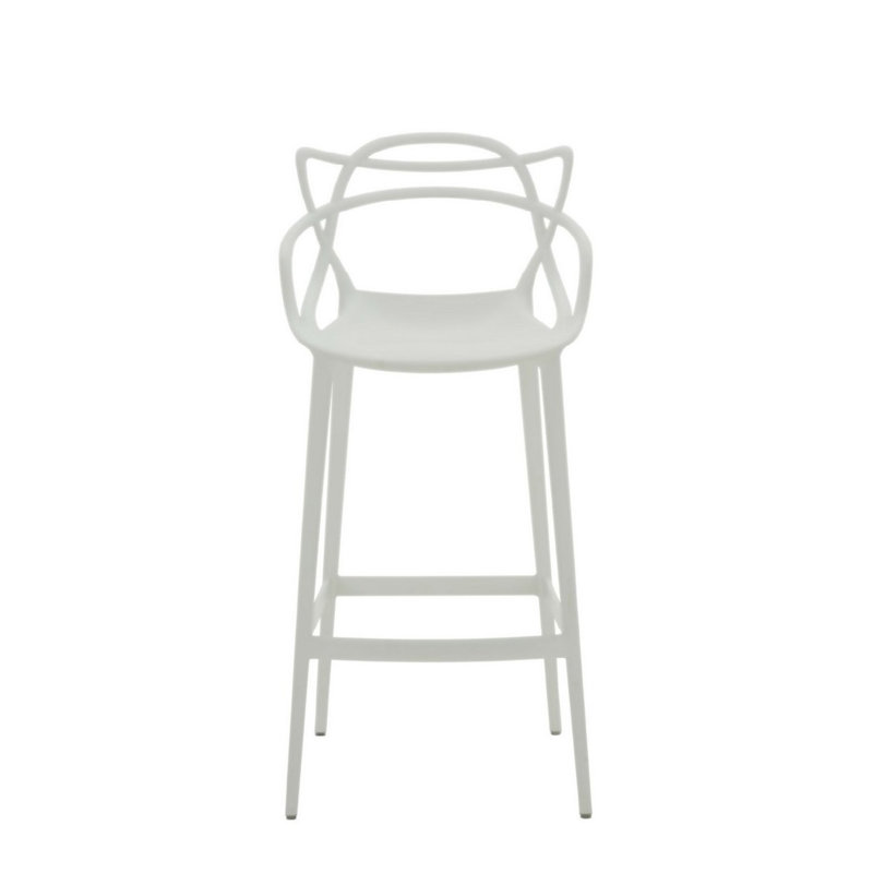Kimes Modern Open-Back Counter Stool, White