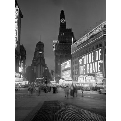 USA New York State New York City Times Square At Night 1949 Poster Print (24 X 36)