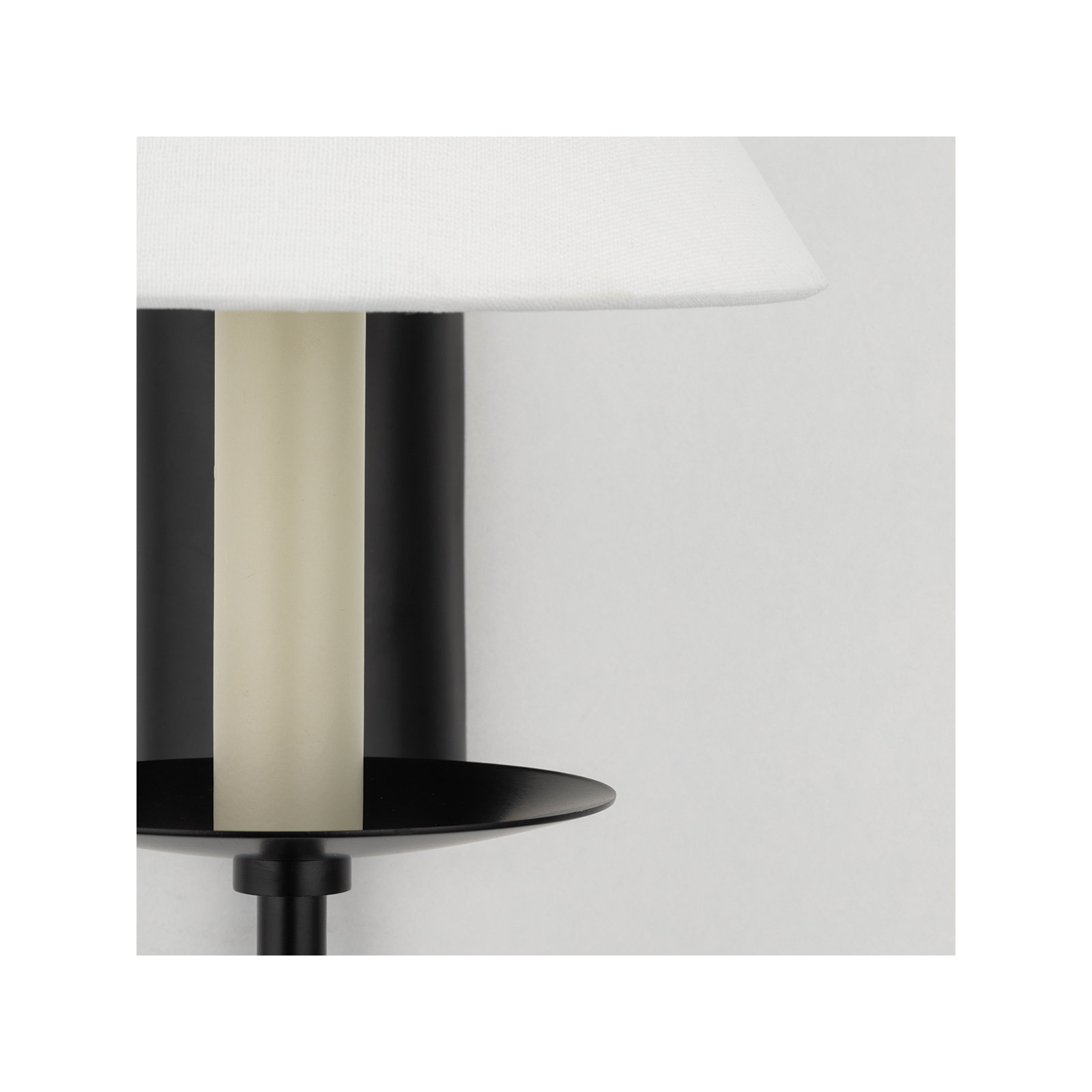 Single Light Steel Dimmable Candle Wall Light, Soft Black