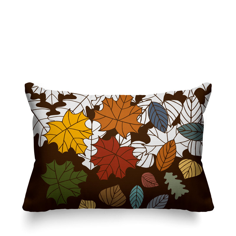 Coussin intérieur / extérieur Collin Maple Leaf, Terre cuite, 14 po x 20 po, Rectangle