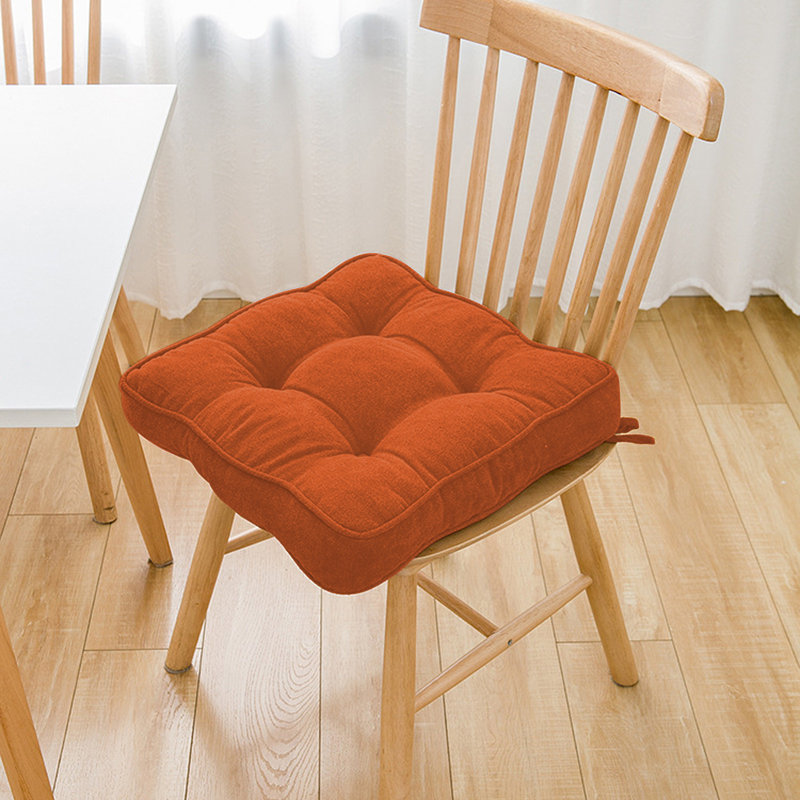 Seat Cushions For Home Use  Tufted Corduroy Floor Cushions For Living Room Tatami 17.7 Inch, Orange