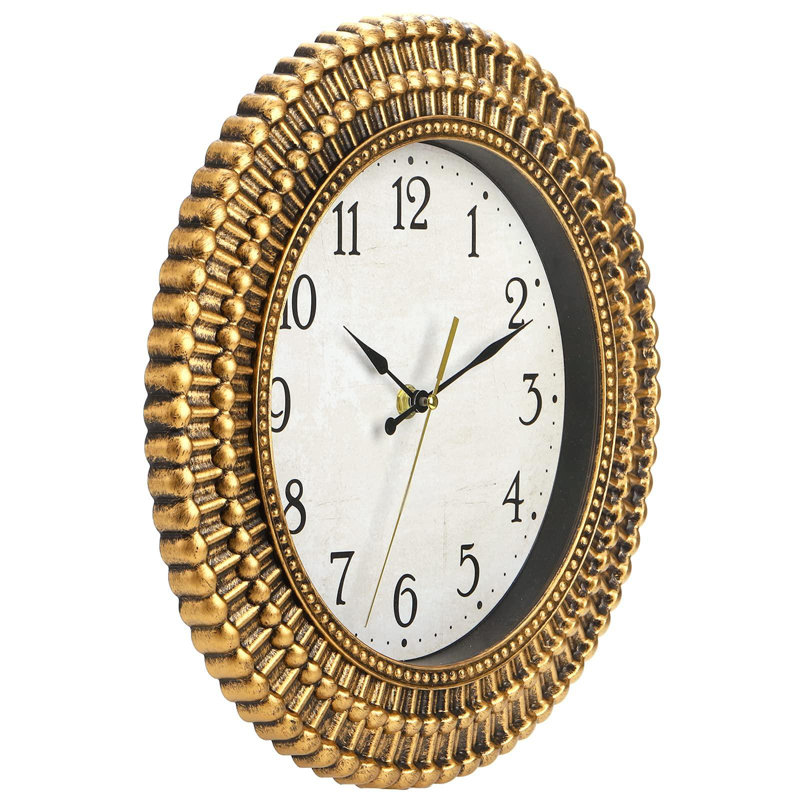 12 Inch Silent Non-Ticking Retro Wall Clocks Battery Operated, Round Vintage Decorative Clock