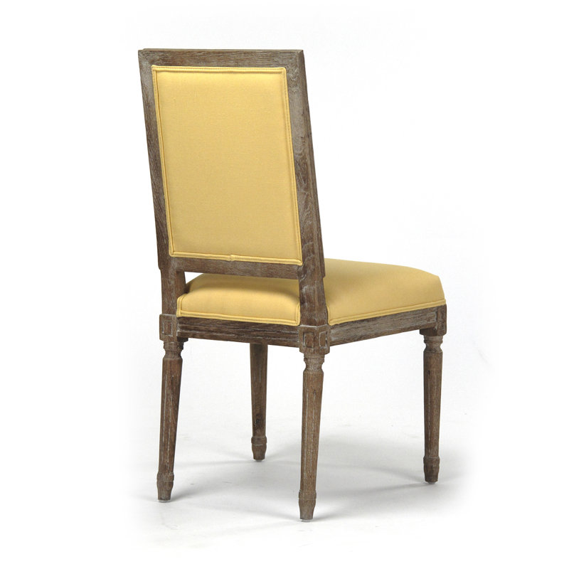 Bodil 20'' H Tufted Linen Upholstered Side Chair, Yellow