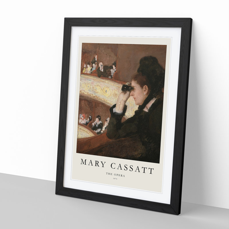In the Loge by Mary Cassatt - Picture Frame Painting, Black Framed, 65cm H x 48cm W x 2cm D
