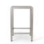 Table de bar d'extérieur en aluminium avec plateau en verre de 43 po, finition grise
