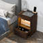 Table de chevet en bois manufacturé Breslyn avec station de charge, lumière DEL et tablette-1468173615