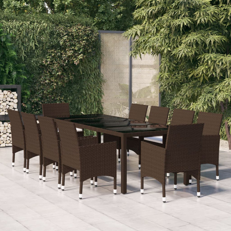 Cheniya Rectangular 11 - Piece 10 - Person 250Cm L Outdoor Table Set