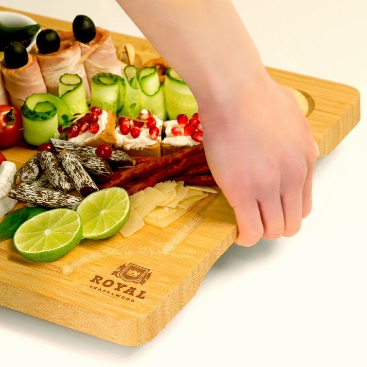 Royal Craft Wood Cutting Board With Compartments