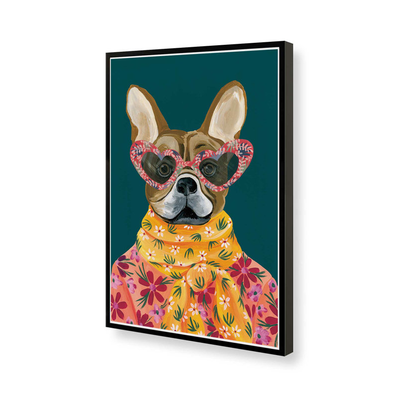 «Fabulous Frenchie» par Yvette St. Amant, reproduction d'art sur toile, H 16 po x l 12 po, Noir