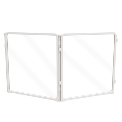 Parc d'intérieur pour chien en acrylique robuste AuraSpace Pro de FXW, structure robuste en métal, 24 panneaux de hauteur, 2 panneaux pour chiots et petits chiens, blanc