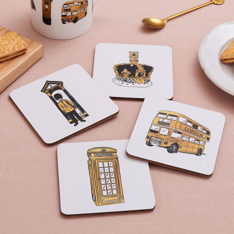 Cork Square 8 Piece Coaster Set