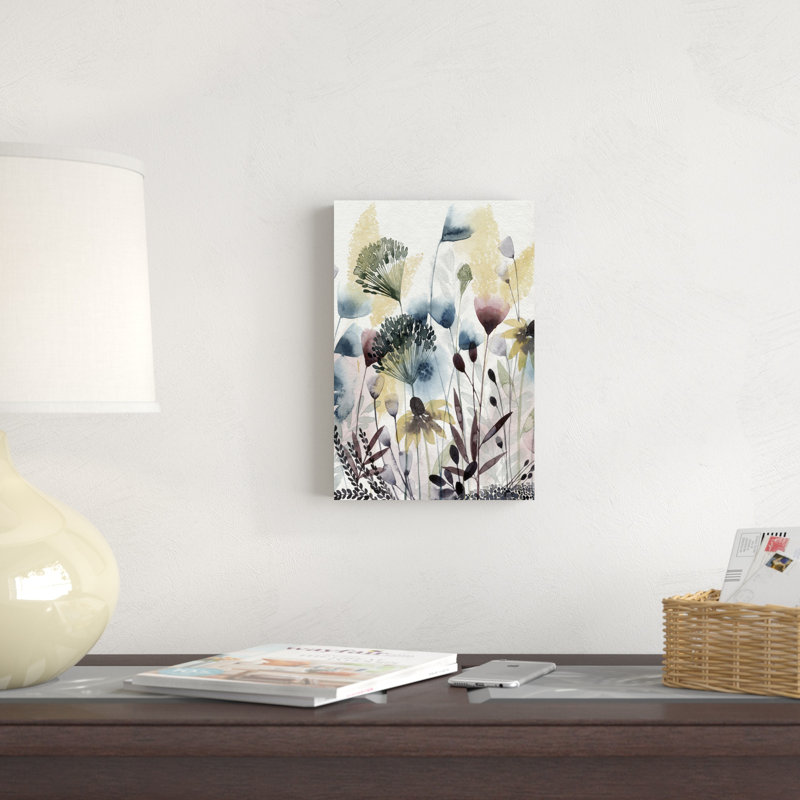 Aquarelle fleurs sauvages I, H 12 po x l 8 po