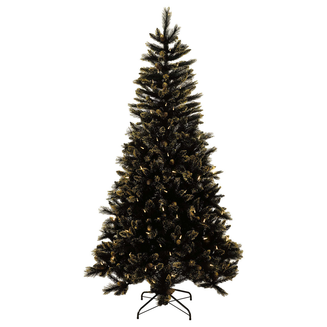 Künstlicher Weihnachtsbaum Schwarz mit Ständer