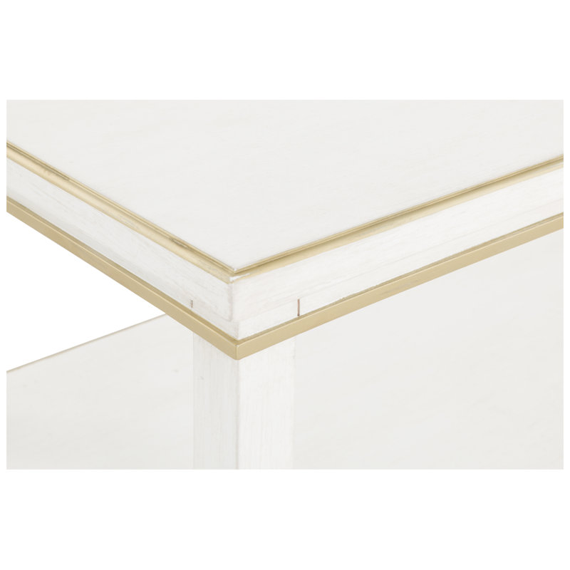 Camille Console Table, Linen/Antique Gold