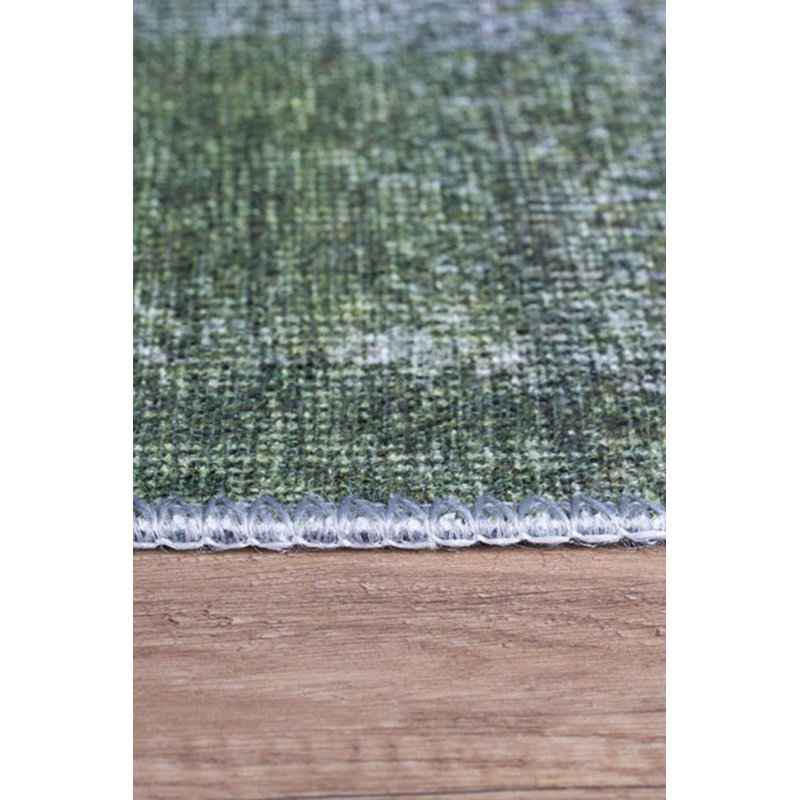 Tapis décoratif rayé gris et vert, Rectangle 8 pi 3 po x 11 pi 6 po